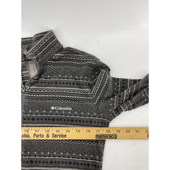 Columbia Sportswear Women's Gray Striped Print High Neck Jacket Sweatshirt Sz M - Picture 10 of 12